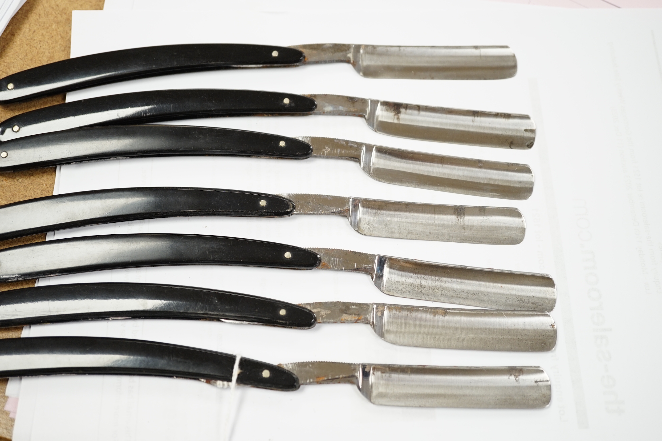 A Wilkinson cased set of seven gentleman's cut throat razors